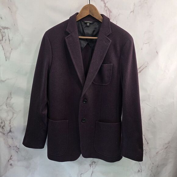 Banana Republic Blazer Mens 40 R Burgundy Wool 2 Button Sport Suit Jacket Red - Picture 1 of 12